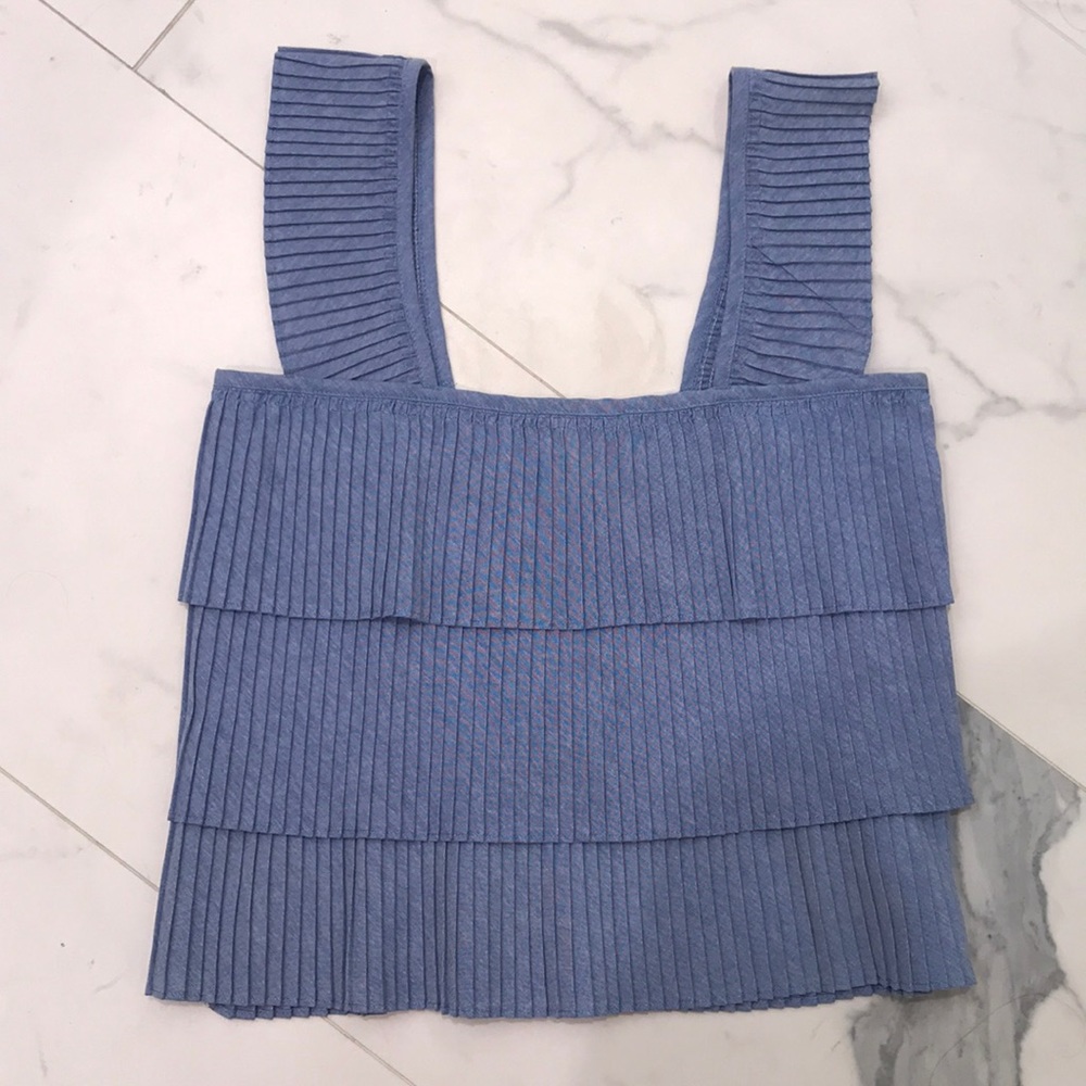 J Crew Accordion Pleated Top